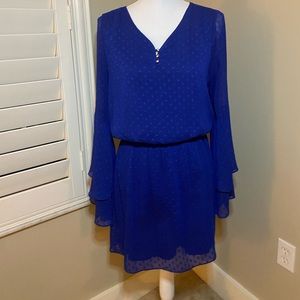 WHBM elastic waist dress blue